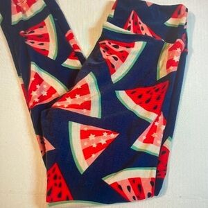 Girls Navy Watermelon Print Leggings
